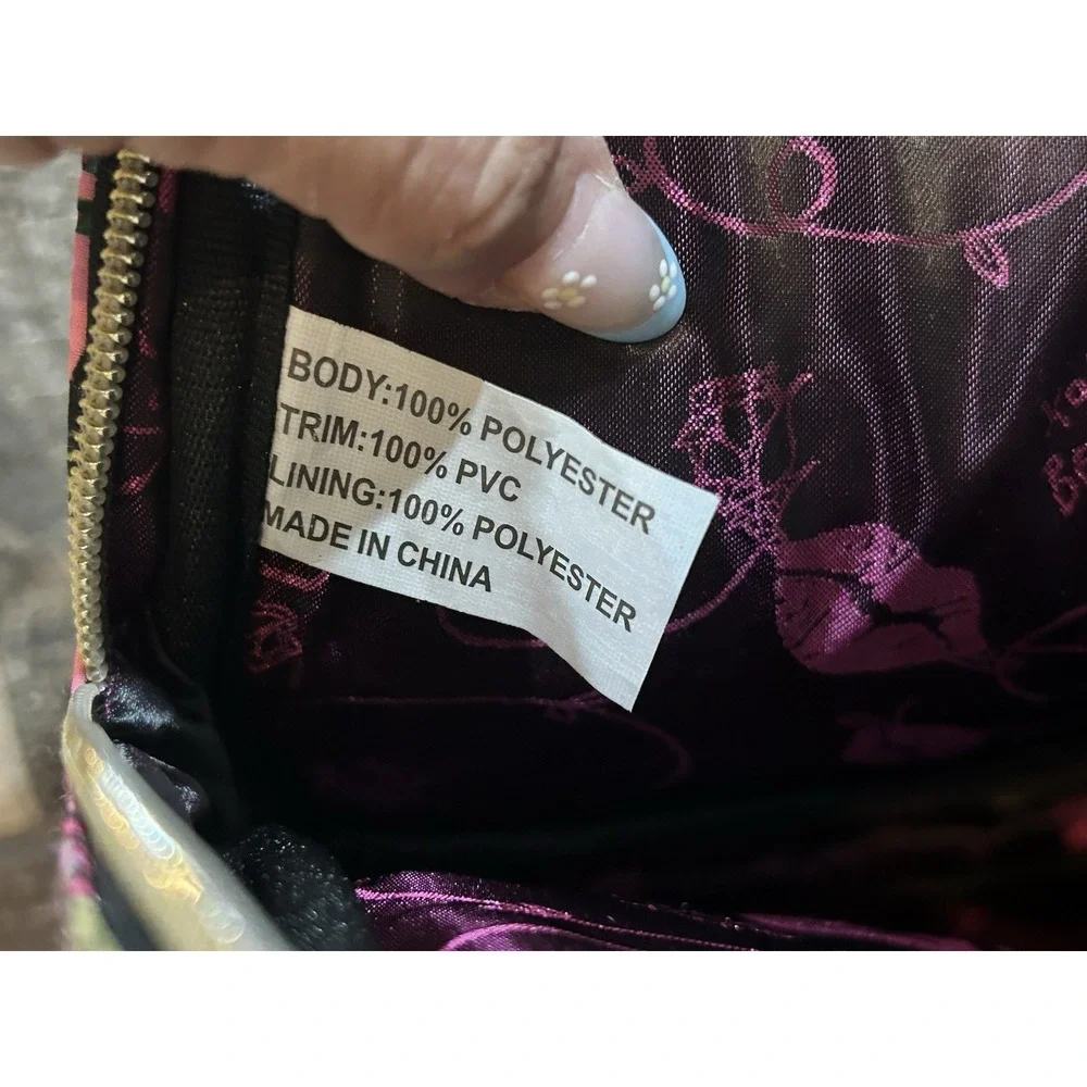 Betsey Johnson Pink Roses Cats & Bling Laptop‎ Bag